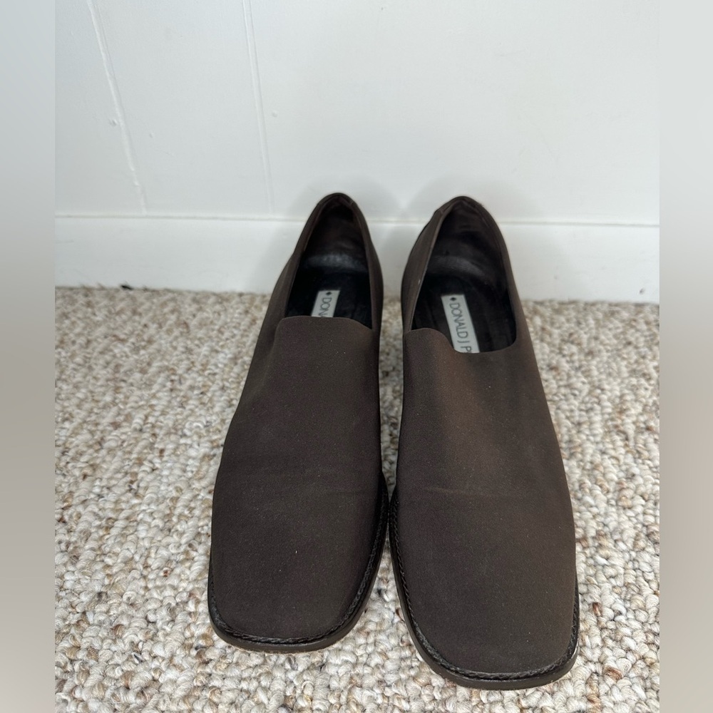 Donald Pliner AAA Black Silk Elastic Black Calf shoe